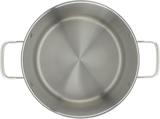 Winware Stainless Steel 16 Quart Stock Pot with Cover, Silver | Dishwasher safe, Heavy-duty, Tri-ply construction, Riveted handles, Wide base, Great for Stocks, Soups and Batch Cooking
