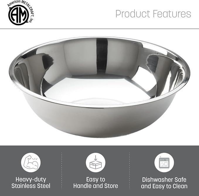 American Metalcraft 2 qt Stainless Steel Mixing Bowl,Silver