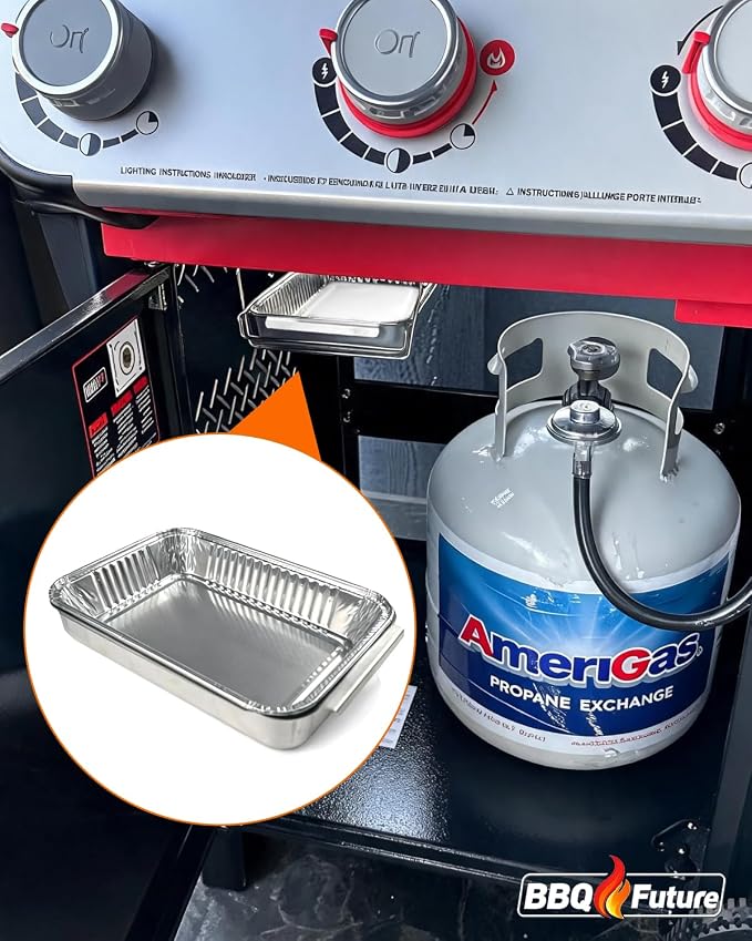 2401542 Grease Catch Pan for Weber Spirit E325 E210 E425 E435 Grill(2025) | Fits Weber Spirit E-210 E-310 E-325 EX-325 EP-325 E-425 EP-425 E-435 EP-435, Grease Tray Replacement with 20 Drip Foil Liners
