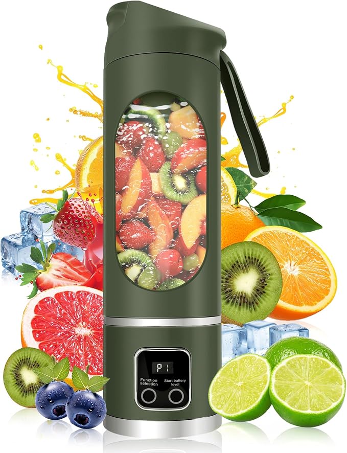 Personal Blender 500ml, USB-C, Ice Crush | BPA-free PCTG cup,304SS blades,50W ice crush,USB-C rechargeable,500ml lightweight,for gym/outdoor/beach/office/travel