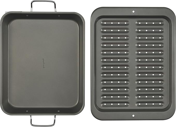 GoodCook Everyday Nonstick Steel Broiler Pan, 11.5" x 14.25", Gray
