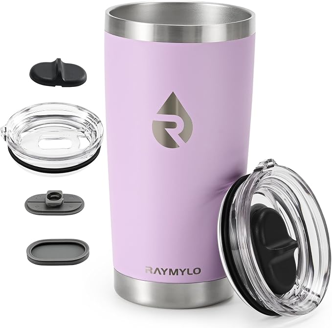 RAYMYLO Travel Coffee Tumbler, Insulated Travel Coffee Mug Cup, 20oz | Detachable Lid for Thoroughly Clean, Cup Holder Friendly for Outdoor, Double-Wall Vacuum Insulation, Spill Proof & BPA Free