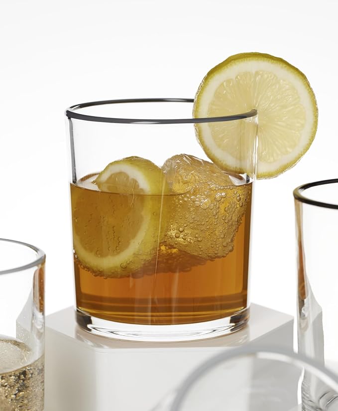 Oneida 24 Seven Pumice Glass Tumblers, 13.5oz, Set of 6 | dishwasher safe | classic versatile glassware, drinking glasses | 4 inch, 13.5oz, gift for women, cups