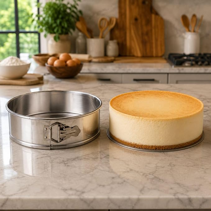Restaurantware Met Lux 9 Inch Round Cake Pan 1 Springform Springform Pan - Removable Bottom Release Latch Silver Aluminum Cheesecake Pan For Baking Desserts