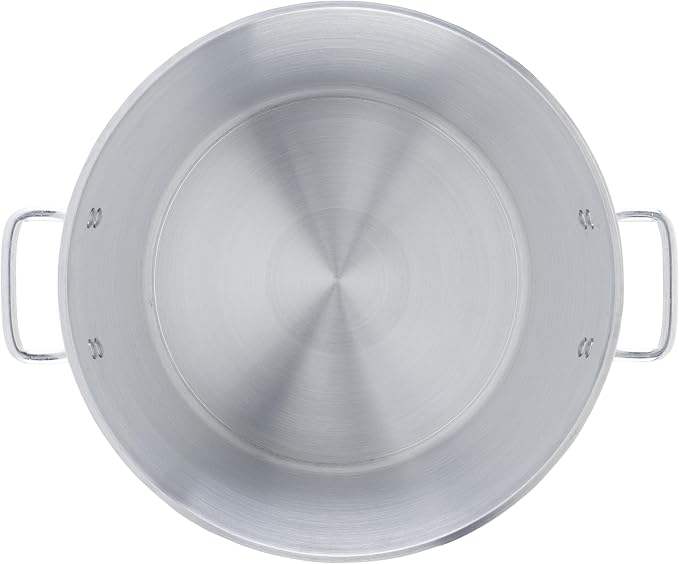 Winco 6.0mm Aluminum Stock Pot, 32-Quart | Heavy-duty, Riveted handles, Great for Stocks, Soups, Pasta and Batch Cooking