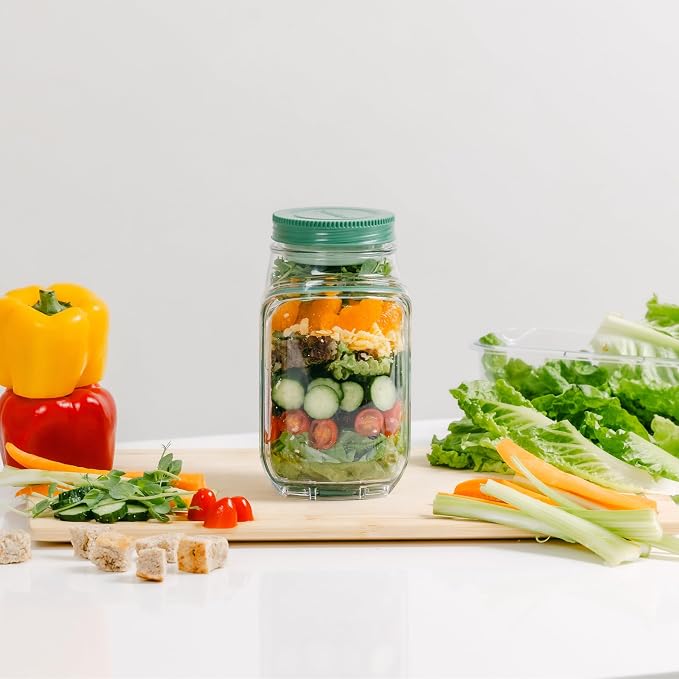 Prepara The Original Salad Pod, 4.5 Cups, Green | BPA-Free, Ideal for Meal Prep & Salads, 4.5-Cup Pod with 2.5 oz Dressing Capsule