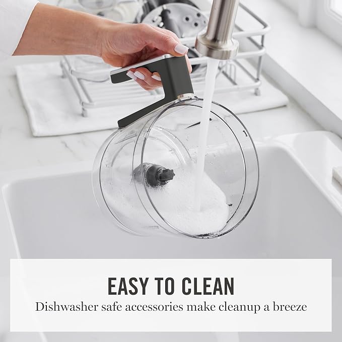Martha Stewart 10 Cup Food Processor & Electric Chopper, One Touch Pulse | BPA-Free Bowl, 3 Multipurpose Blades, Easy Food Prep, Chop, Slice, Shred, Puree, Emulsify, Speed Dial, Wide Feed Chute, Gray