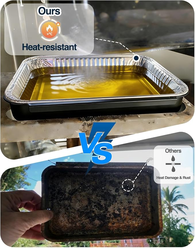 93305 Catch Pan for Weber Grills, Grease Tray Catcher for Weber Genesis & Spirit 2 and 3 Burners, Summit Silver Gold Platinum, Drip Pans for Weber Replacement 93305 83156 7515