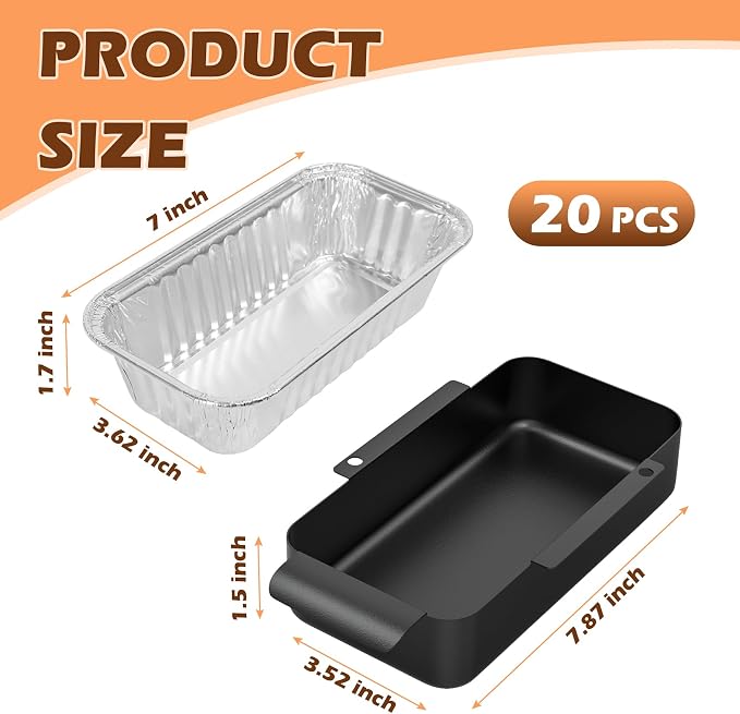 9328812P06 Drip Tray Liners & G416-0015-W1 G325-5703-W1 Grease Pan for CharBroil Grill Replacement, Grease Catcher with 20 Pack Foil Grease Tray for CharBroil Performance 463365021 463448021