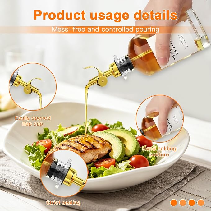 350 ML Premium Olive Oil Dispenser Bottles for Kitchen with Pourer, Elegant Olive Oil Bottle, Sprayer for Cooking, Vinegar Dispenser Bottle Set of 2,Home Oil Container As Gift (M)