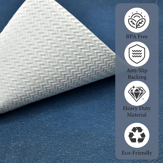 Vinyl Placemats Set of 6-12x17 Inch - Heat Resistant Washable Place Mats Waterproof Non-Slip Wipeable Table Mats for Dining Table Decor, Indoor/Outdoor Plastic Mat