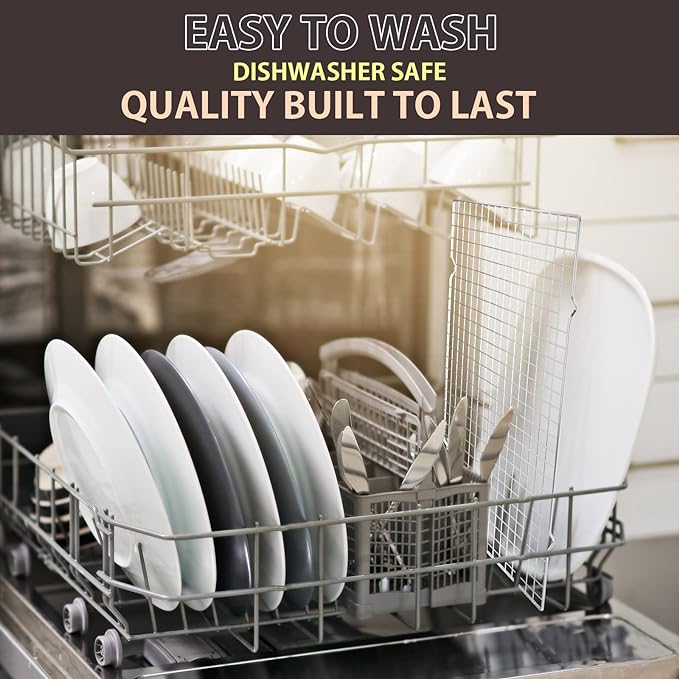 2PCS Cooling Rack for Cooking and Baking, 16" x 10" Wire Rack,Silver | Thick Wire Rack, Oven & Dishwasher Safe, for Roasting, Grilling, Drying, Fits Half Sheet Pan