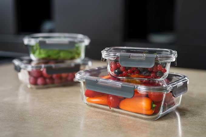 Zyliss Glass Food Storage Container 12.5oz, Shatter Resistant Borosilicate Glass, Airtight Leakproof Tritan Lid, BPA Free, Microwave, Freezer & Dishwasher Safe .37l/.39qt (6.2 x 4.7 x 2.2)