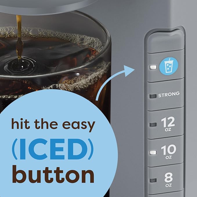 Keurig K-Iced Coffee Maker, Single Serve K-Cup Pod Iced Coffee Maker, With Hot and Cold Coffee Capabilities, Brews Any K-Cup Pod, Gray | Hot, Cold Coffee Capabilities, Brews Any K-Cup Pod