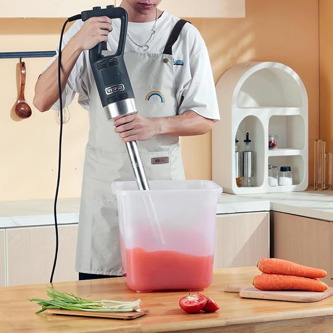 VEVOR Commercial Immersion Blender, 500 Watt 20Inch Heavy Duty Hand Mixer, Variable Speed Mixer with 304 Stainless Steel Blade, Multi-Purpose Portable Mixer for Soup, Smoothie, Puree, Baby Food | Variable Speed Mixer with 304 Stainless Steel Blade, Ide...