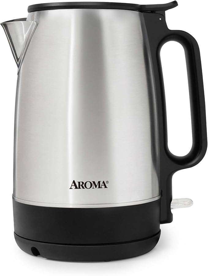 AROMA® 1.7-Liter Electric Kettle with Rapid Boil and Auto-Shut-Off in Stainless Steel (AWK-1401SB)