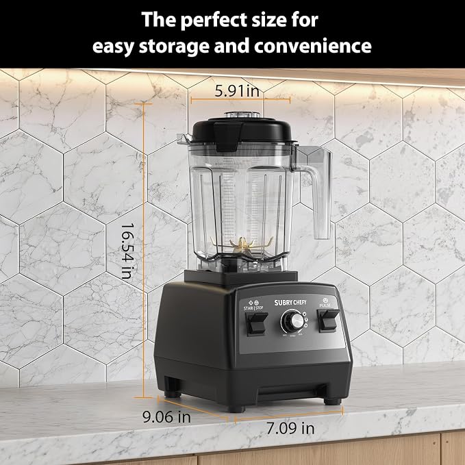 Countertop Blender Pro 2000W, Professional High-Speed Blender with Powerful Brushless Motor, 25-Speed, 68oz, Heavy Duty Kitchen Blender for Smoothies, Ice Crushing & Food Prep, Black