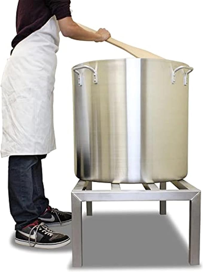 TrueCraftware- 160 qt. Aluminum Stock Pot with Quad Handles 6mm Thickness- Multipurpose Pot Cookware Large Stockpot Stew For Cooking Simmering Soup Seafood Stock Home Kitchen Restaurant