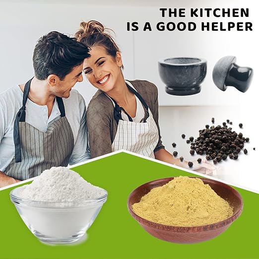 Comie Marble Mortar and Pestle Set,Mushroom Shaped Pill Crusher and Spice Grinder,Manual Coffee Grinder,3.7 Inch,1/2 Cup