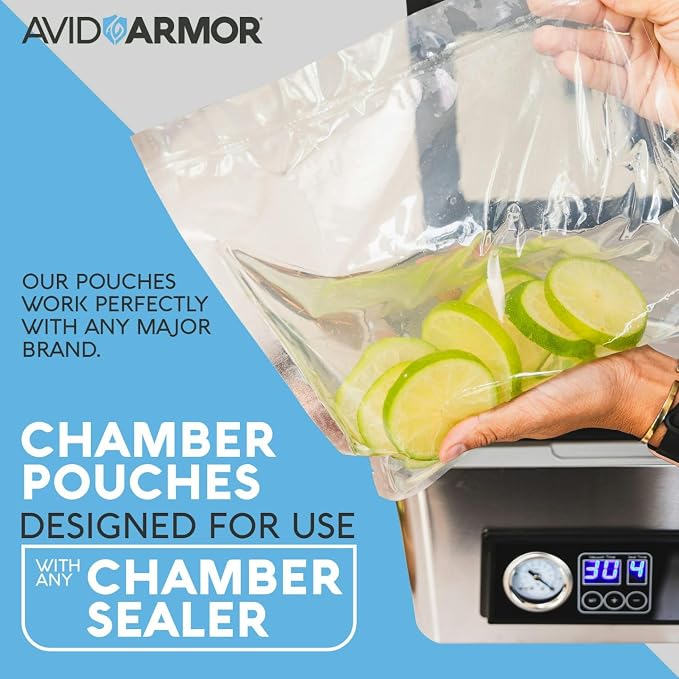 Avid Armor Chamber Vacuum Sealer Bags – 6x10" & 8x12" – 280 Pack – Heavy Duty Commercial Grade, BPA-Free Pouches for Sous Vide, Food Preservation, Meat Storage, Freezing, and Long-Term Storage