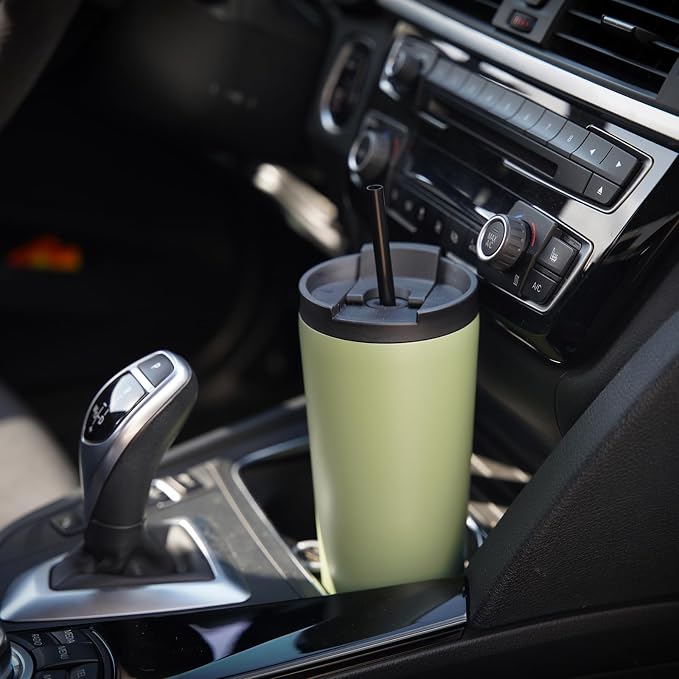 Konokyo 34 oz Insulated Tumbler Water Bottle with Straw Lid, Taro | Stainless steel insulated tumbler for coffee, water and iced drinks; spill-proof lid, 2 straws, cup-holder friendly