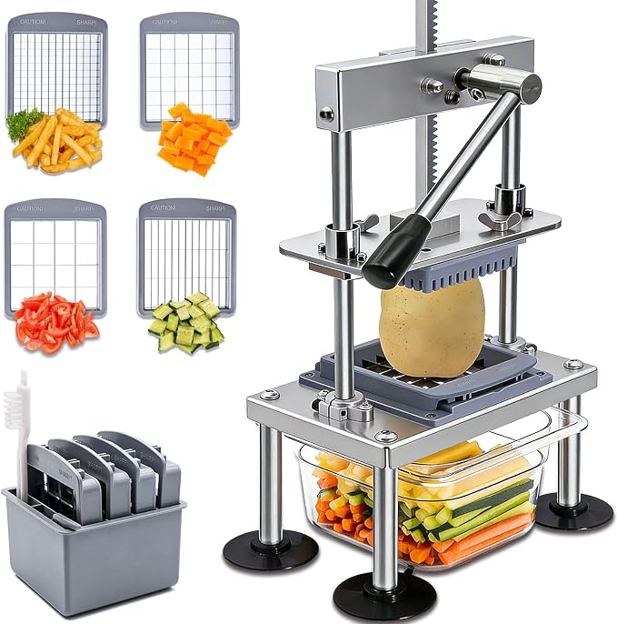 Goldtree French Fry Cutter for Potatoes Onion Food Fruit Vegetable Chopper | Stainless Steel Structure Cutter, Food Onion Dicer for Tomatoes Fruit, Labor-saving, Time-saving, Safe, Sturdy