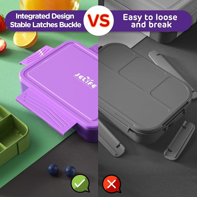 Lunch Box Kids Bento Box - 1450ml Large Leakproof 6 Compartments Kids Lunchbox Toddler Bento Box with Utensils for Back to School,Book-Style Reusable Lunch Snack Containers for Daycare