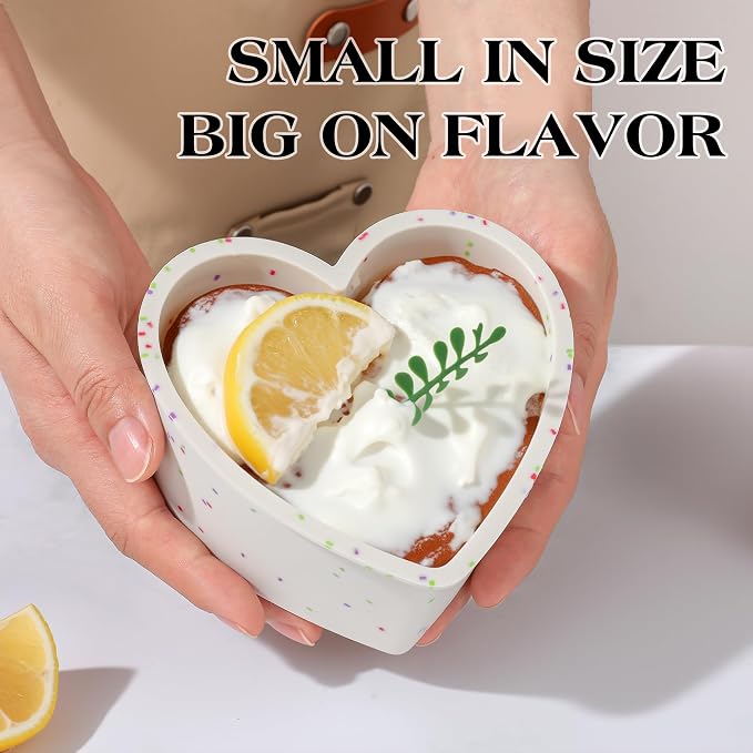 4 Inch Mini Heart Shaped Cake Pans, Cream, Set of 2 | Nonstick, Easy to Clean, BPA-free, Heat Resistant up to 446℉, Oven Safe, Dishwasher safe, for Baking