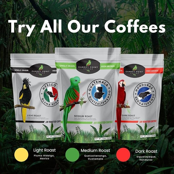 Canopy Point Coffee Honduras Dark Roast | Medium Ground Coffee for Pour Over, Coffee Pot, Siphon, Chemex, Refillable K-Cup | Arabica specialty small batch roasted to order with strong chocolate notes & aroma