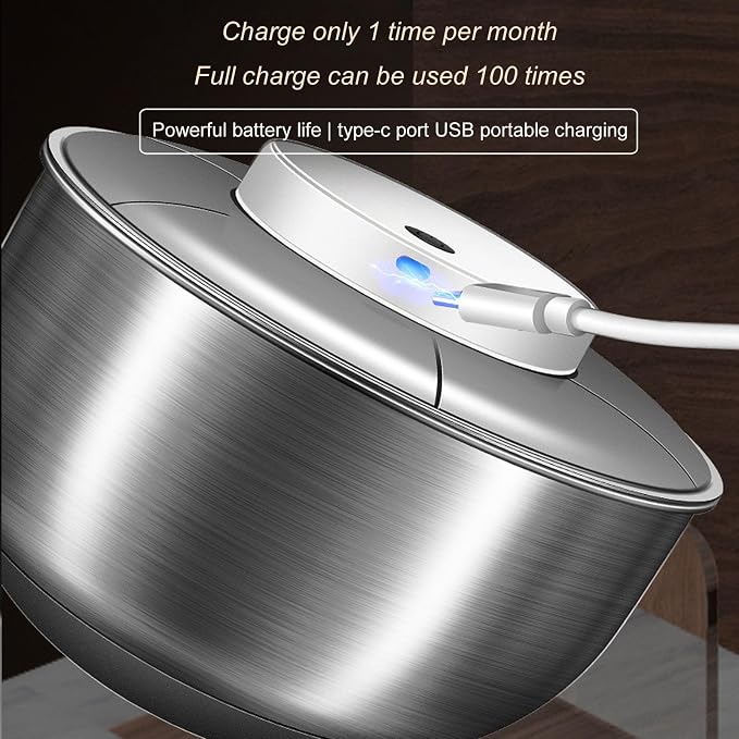 Electric Salad Spinner, 4.8L Large Capacity Lettuce Spinner Stainless Steel Salad Rotator Vegetable Dryer Fruit Washer Lettuce Cleaner Drainage Basket, USB Rechargeable Salad Dryer Food Dehydrator