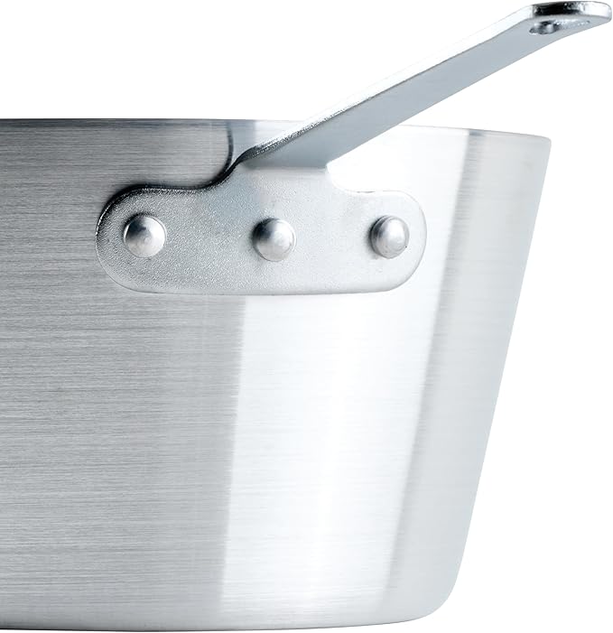 Winco 5 qt Aluminum Heavy-Duty Sauce Pan | Tapered sides, Heavy-duty, Riveted handle, Hanging hole, Great for Cooking and Food Preparation