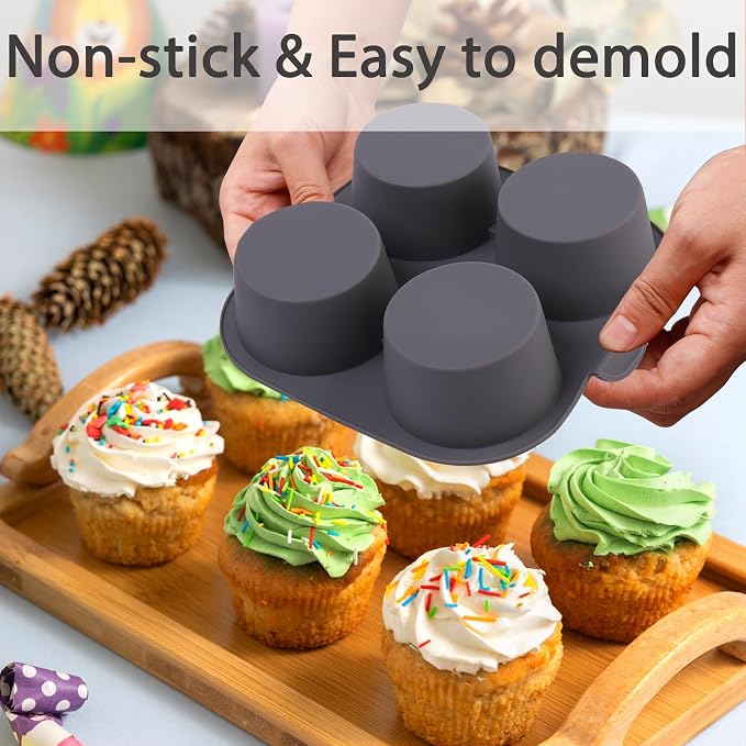 Silicone Muffin Pan for Air Fryer and Oven Baking | Egg Bite Mold, Reusable Silicone Cups, Oven Safe, Air Fryer Compatible, Easy Release Design