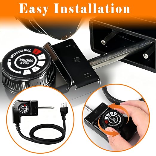 Electric Skillet Cord Replacement with Bella, Masterbuilt, Hamilton Beach etc Griddle, Adjustable Thermostat Power Cord for Grills, Griddles, and Smokers