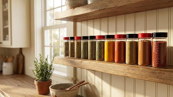 16oz Glass Spice Shakers with Lids – Set of 2 Large Seasoning Containers with Shaker Tops for Kitchen, Pantry & Herb Storage