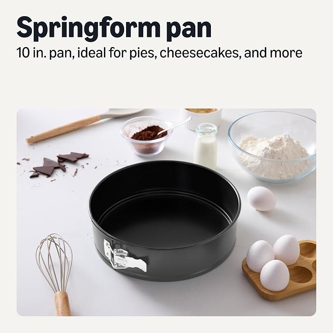 Amazon Basics Nonstick Springform Pan, Dishwasher and Oven-Safe, 10 in., Carbon Steel
