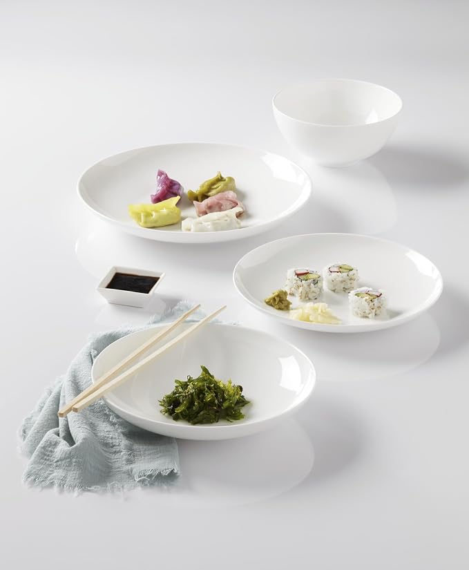 Lenox Studio 1414 Coupe Bone China Pasta Bowl Set for 4 | dishwasher safe, microwave safe | elegant coupe design | 1.8 inch, kitchen and dining essential, gift for women