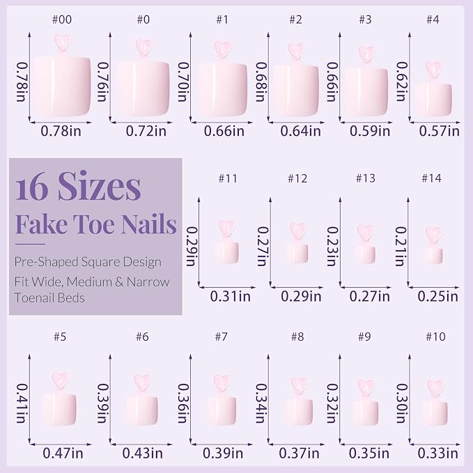 AddFavor 160pcs Pink Press on Toenails for Women, Full Cover Fake Toe Nail Tips with Adhesive Tabs, Artificial Pedicure Toe Nail Press ons, Pink False Toenail Press ons