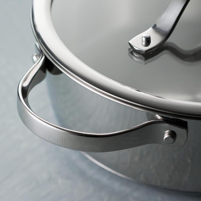 Tramontina Tempo Tri-Ply Base Stainless Steel 10-Piece Pots and Pans Set | Induction-Ready Cookware Set with Lids, Oven-Safe, Dishwasher-Safe