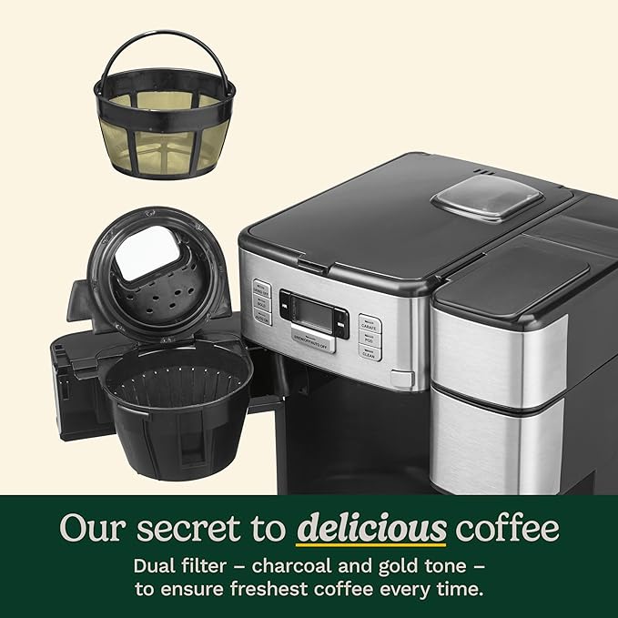 Cuisinart Coffee Maker, 2-in-1 Grinder/Brewer, Single Serve 8/10/12 oz | Grind & brew coffee machine with 12-cup glass carafe, drip-free spout, pod compatibility & 40-oz reservoir, SS-GB1