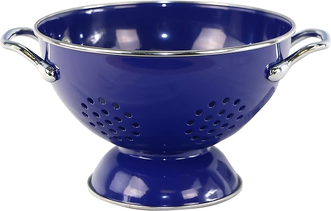 Calypso Basics by Reston Lloyd Powder Coated Enameled Colander, 1.5 Quart, Indigo,8705