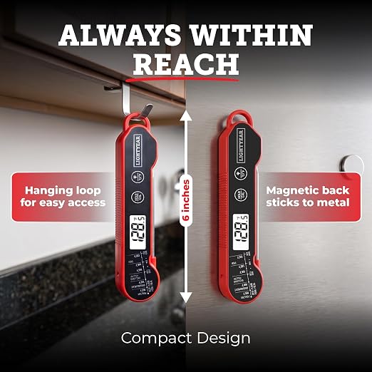 Lightyear Digital Meat Thermometer – Instant Read for Grilling | Cooking thermometer for meat, BBQ and grilling – grilling thermometer, food thermometer, waterproof meat temp probe