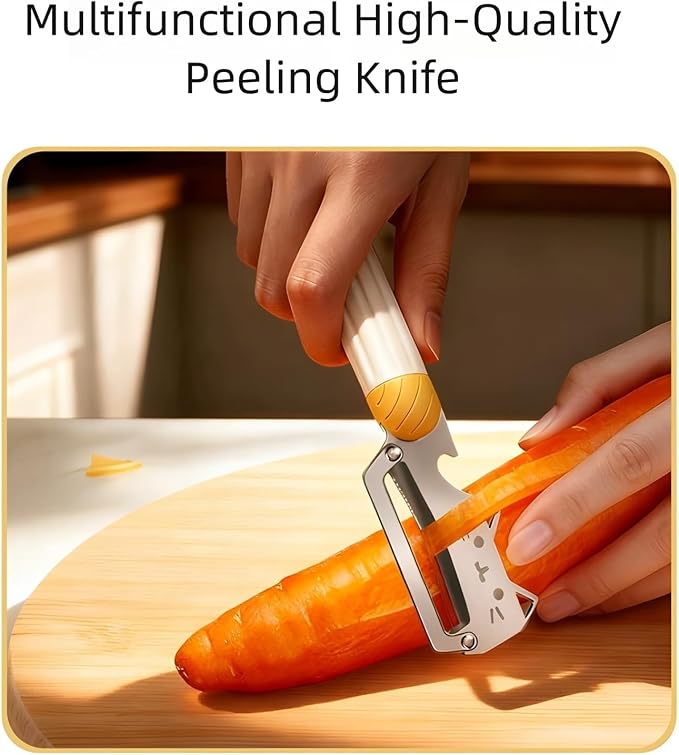 Vegetable Peeler Ergonomic Handle stainless steel Blade for Potato | Thickened Sharp Stainless Blade,Non-Slip Handle,Built-in Bottle Opener,Apple Pumpkin Peelers for Kitchen,Dishwasher Safe