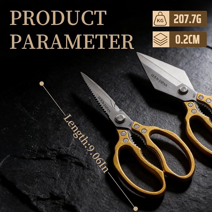 Kitchen Scissors, Kitchen Shears, Sharp Meat Cutting Scissor Dishwasher Safe, Poultry Shear Heavy Duty, Japan Cooking Kitchen Scissors Set for Food Chicken Shears, Gifts for Men Women