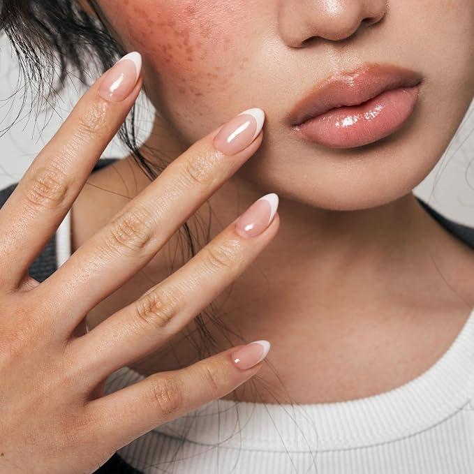 ohora Gel Press On Nails | White, French, Short Oval | Pure French | Salon-Quality, 100% Real Gel, No UV Lamp, No Glue, Non-Toxic | 15 Sizes, 30 Tips | Long Lasting, press on short