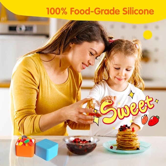 IELEK Silicone Lunch Box Dividers for Kids Bento Box Containers Accessories(Purple/Red/Blue)