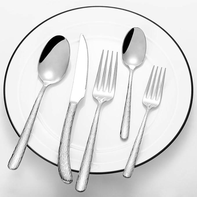 60 Piece Heavy Duty Stainless Steel Silverware Set for 12, Compralo Luxury Mirror Polish Cutlery Set Flatware Set for Formal Dining & Entertaining, Dishwasher Safe for Heavy Use