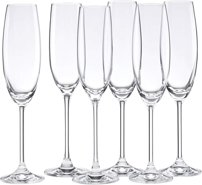 Lenox Tuscany Classics Champagne Flutes, 8oz, Set of 6 | european glass, 8oz capacity, dishwasher safe | 10 inch height | wedding and new year's hosting gift