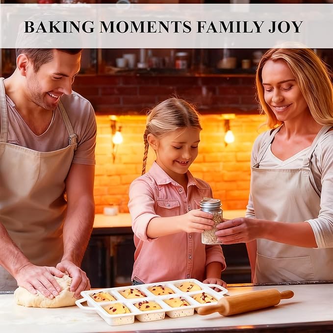 Metal Reinforced Silicone Mini Loaf Pan, 8-Cavity Nonstick Mini Bread Pans | BPA Free, Oven Dishwasher Safe, Food-Grade Silicone, 1 Pack, for Baking Banana Bread, Cakes, Brownies, Meatloaf