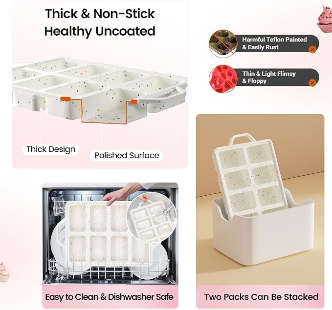 Single 8-Cavity Mini Silicone Loaf Mold, BPA-Free Reinforced Rim For Treats | Compact 8-Cavity Design Makes Mini Bites, BPA-Free Silicone And Sturdy Rim Support Easy Release For Snacks And Handmade Gifts