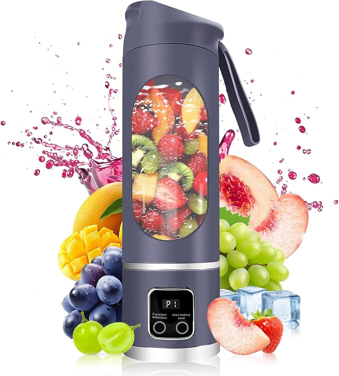 Personal Blender 500ml, USB-C, Ice Crush | BPA-free PCTG cup,304SS blades,50W ice crush,USB-C rechargeable,500ml lightweight,for gym/outdoor/beach/office/travel